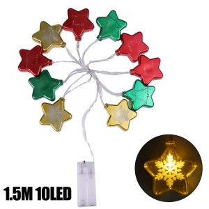 1.5M/10LED Christmas Decorative String Lights Santa Claus Snowflake LED String Lights for Garden New Year