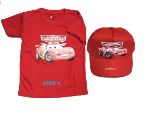 Custom Set Kaos Topi Anak Karakter Labubu McQueen Amoung Us Bebas Pilih Warna Model
