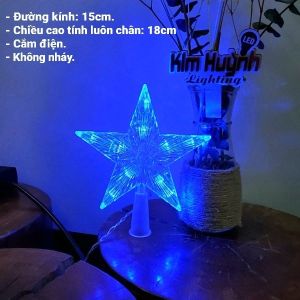Ngôi sao đỉnh trang trí cây thông Noen trang trí Giáng Sinh (cắm điện)
