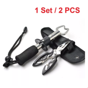 Set Grip Plier Penjepit Bibir Ikan Tang Mancing Alat Jepit Fishing Gear Bibir Ikan Plus Tang Kail