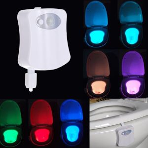 Smart toilet night light motion sensor light Auto ON/OFF 8 Colors Waterproof Backlight For Toilet Bowl LED Luminaria Lamp WC Toilet Light