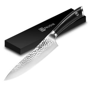 PAUDIN Chef Knife Hammered Stainless Steel Kitchen Knife Pisau Dapur 8 Inch
