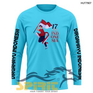 Baju 17 Agustus 2024 Kaos Dirgahayu Indonesia HUT RI 79 Kaos Kemerdekaan Baju Agustusan Anak Lengan Panjang Premium