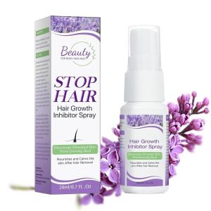 Facial Hair Inhibitor Cream Hair Growth Inhibitor Permanent for Women Face Apply Lavender Hair Stop Growth on Face Bikini Arm Leg After Hair Removal Depilatories Use 50g