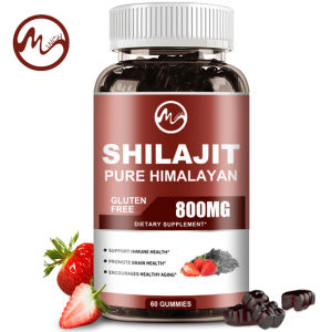 Pure Shilajit Gummies 800mg with 85 Trace Minerals and Fulvic Acid for Energy Support Lower Blood Sugar Resist Aging Enhance Immunity