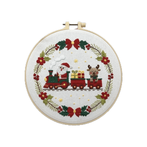 STARRY Santa Claus Christmas Embroidery Kit Handmade Snowman Tree Xmas Embroidery Craft Set Christmas Elements Reindeer DIY Embroidery Kit Christmas Gift