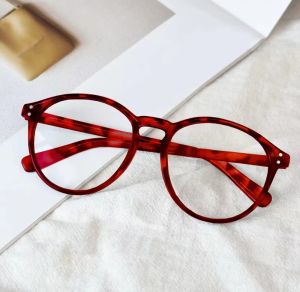 PL-AR016 Kacamata Anti Radiasi Wanita Lensa Bulat Bahan Metal