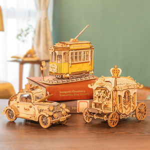 Robotime Rolife Vintage Car Model 3D Wooden Puzzle Toys for Children Kids TG504 & TG505