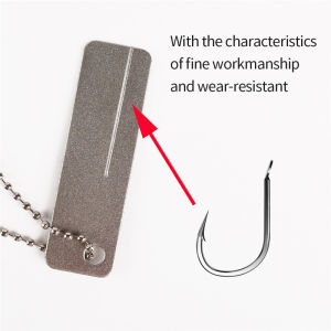 ที่ลับเบ็ดตกปลาแบบพกพาหินเพชรตะขอตกปลาเครื่องมือลับมีดพวงกุญแจสำหรับอุปกรณ์ตกปลากลางแจ้ง