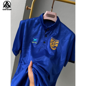 เสื้อโปโลสีดำ เสื้อโปโลแบรนด์ เสื้อโปโลฟุตบอล เสื้อโปโลคู่ ทรงพอดีตัว เสื้อโปโลระบายอากาศแห้งเร็ว เสื้อผ้าทีมชาติ เสื้อโปโล