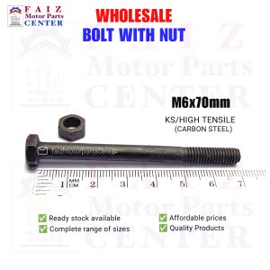 (100pcs.) 6x70mm 6x75mm high carbon bolt with Nut WHOLESALE