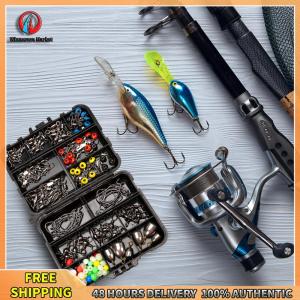 Winnereco 162pcs อุปกรณ์ตกปลา ชุด ​​ตะขอหมุน ประมง Sinker Tackle Box