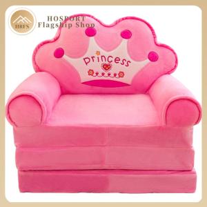 【HRFS】 Kids Fold Out Sofa Bed with Backrest Armrests Cute Cartoon Lazy Folding Small Sofa Bed for Bedroom Living Room Playroom
