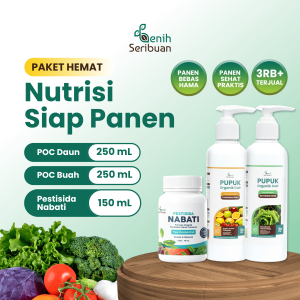 Benih Seribuan - Paket Nutrisi Siap Panen: Pupuk Organik Cair Sayuran + Pupuk Organik Cair Tanaman Buah + Pestisida Nabati