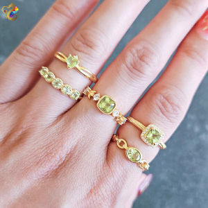 Collector’s Grade Peridot Gold Full S925 Silver Ring