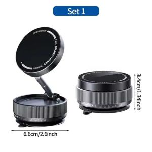 Multi-functional Vacuum Double-sided Magnetic Suction Cup Car Phone Holder 360°Adjustable Retractable Folding Vacuum Suction Mobile Phone Holder