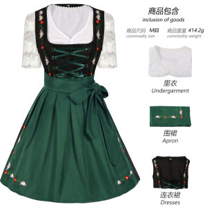 one The Munich Oktoberfest Bavaria suspender pants Beer maid dress role play cosplay cloth Halloween party costume zl