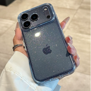 Shining Glitter Clear Shockproof Lens Protect Case For iPhone 17 16 15 14 13 Pro Max Plus Transparent Silicone Soft Cover Funda