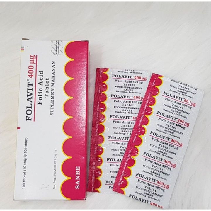 Folavit 400 Mcg Strip 10 Tablet - Suplemen Asam Folat Ibu Hamil