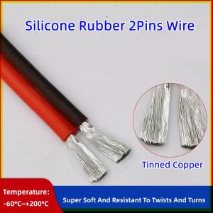 1 Meter Red Black Pair Silicone Wire AWG 10 12 14 16 18 20 22 24 26 Extra Soft Silicone