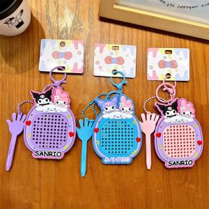 N33GVC3Q อะคริลิค พวงกุญแจกระดานวาดภาพ การบีบอัด พร้อมลูกเหล็ก จี้กระดานวาดภาพ ตลกๆ ซันริโอ จี้กระเป๋านักเรียน สำหรับเด็กๆ