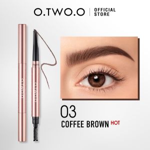O.TWO.O Eyebrow Pencil 2 In 1 With Brow Brush Waterproof Long Lasting 24H Natural Smooth Wild Eyebrows