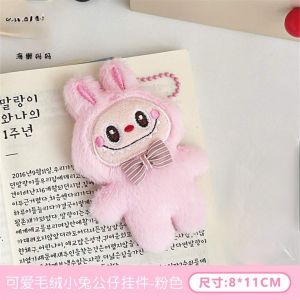 【Low Price】LABUBU Monster Plush Key Chain Bag Decoration Accessories Kawaii Labubu Bow Bead Chain Couple Backpack Pendant Accessories