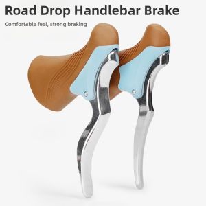 A Pair Bicycle Brake Levers for Drop Handlebars Road Bike Fixie Track Bike Parts TPU Comfort Grip Aluminum Alloy Handle High Performance & Durability