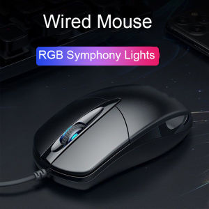 【HOT】Portable Wired USB Mouse 1200DPIRGB Light Effect Home Office Mute Mouse Ergonomic Comfortable Grip Mouse Suitable for Tablet Notebook Desktop Computer Computer Mouse Plug and Play Tetikus Tanpa Wayar/Berwayar 有线鼠标 滑鼠