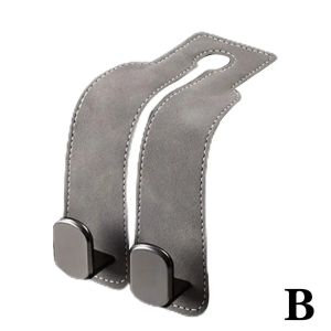 Ecily 3 chiếc móc treo gắn vào chỗ tựa đầu da sợi nhỏ móc treo phía sau gấp được ghế xe hơi 2 trong 1 có móc kép hộp đựng đồ đa năng cho túi xách đồ tạp hóa & quần áo phụ kiện nội thất xe hơi
