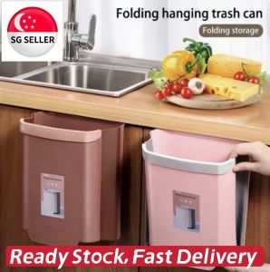 [SG SELLER] Hanging Foldable Kitchen Trash Rubbish Bin Dustbin For Cabinet Door