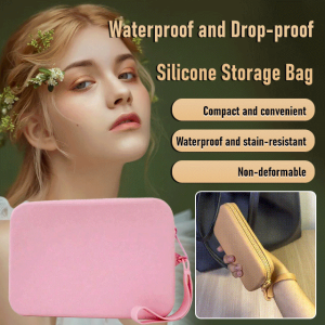 Mini Silicone Organizer Waterproof Case Portable Earphone Holder Wallet Cosmetic Bag Anti-Dust Travel Storage Silicone Storage Pouch Waterproof Organizer Mini Travel Case