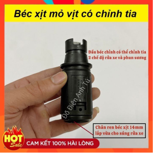 Béc xịt rửa xe đen ren trong mỏ vịt kiểu gài gắn sún xịt rửa áp lực cao - Lắp được bình bọt tuyết 05L