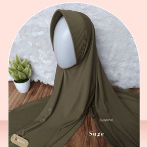 Maysaron Jilbab Sport Pet Tebal Hijab Instant Syari Menutup Dada Kerudung Instan Bahan Spandex Jersey HQ