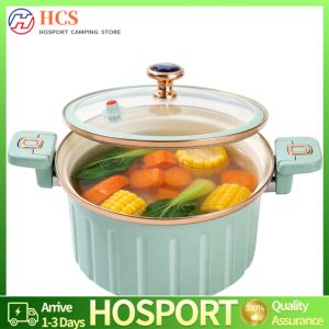 8L Electric Multi Cooker with Non-Stick Coating Double Handles Enamel Interior for Home Cooking