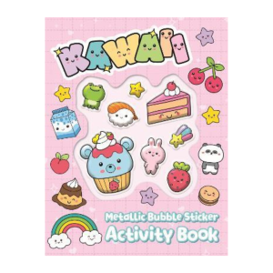 Kawaii Metallic Bubble Stickers Activity Book With Fun Mazes Dot to Dot Word Search & More