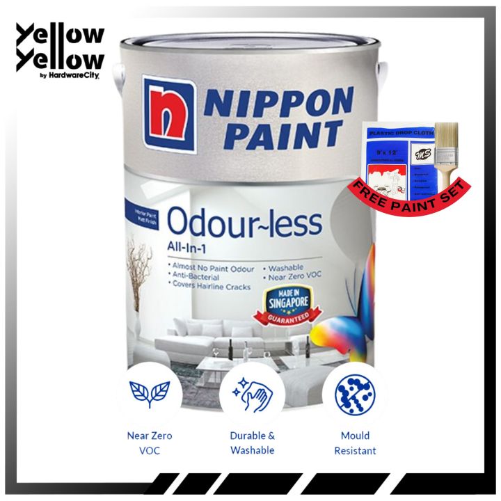 [Free Paint Set] Nippon Paint Odour-less All-in-1 | Lazada Singapore