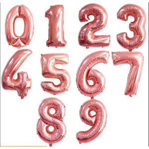 Bóng số tuổi sinh nhật màu kem nâu trắng vàng bạc hồng goldcaramen size to 32" 70cmbóng tim sao happy birthday màu nâu