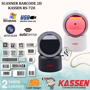 Kassen RS720 Scanner Barcode 1D 2D USB Omni Desktop Imager Kassen KO720 / RS-720 KO-720 RS 720 / KO 720 Scan QR Code EFaktur Minimarket / Expedisi