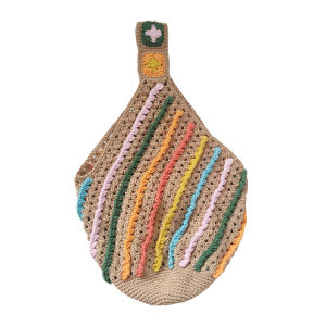 Casual Colorful Striped Crochet Women Shoulder Bags Handmade Knitted Large Tote Bag Woolen Woven Lady Handbags Big Shopper Purse