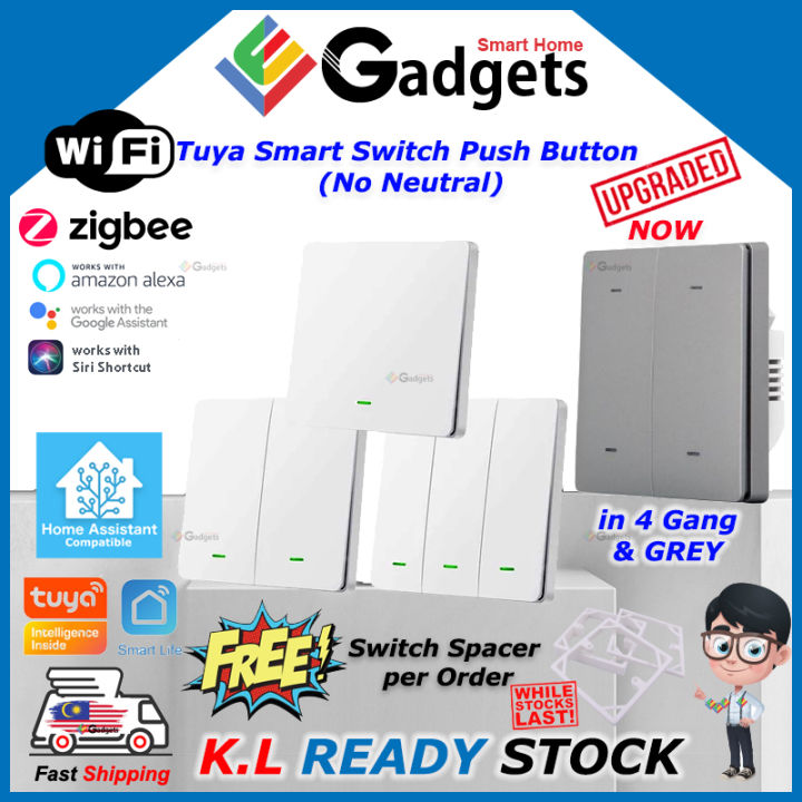 Tuya Smart Switch With Push Button No Neutral Wifi Zigbee Works With Tuya Smart Switch With Push Button No Neutral Wifi Zigbee Works With