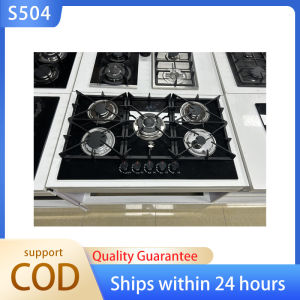 Heavy Duty 5 Burner Built-in Stainless Steel Gas Cooktop Original Model with Cast Iron Support Trivet Automatic Safety Flame Protection for Home Kitchen Use