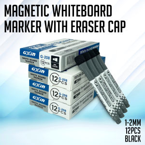 Risefully 12Pcs/Set Magnetic Whiteboard Marker Pen with Eraser Cap
