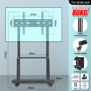 TV stand 32-70 inches video conference monitor mobile cart universal floor-standing TV hanger with wheels