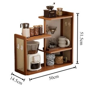 Sacesr Vintage Storage Holders Lightweight Bamboo Dining Table Storag Holders Tea Set Cup Display Racks Indoor Cabinet Utensils 3H4K8
