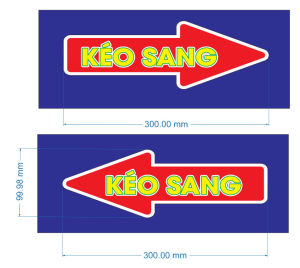 Decal mũi tên dán kính "ĐẨY VÀO - KÉO RA"  KÉO SANG
