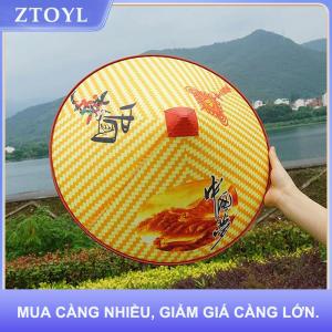 【ZTOYL】 Trung Quốc Retro Tre Mây Ngư Dân Hat Handmade Dệt Rơm Xô Hat Mưa Khiêu Vũ Đạo Cụ Nón Che Nắng Hat Nhựa Tre Hat