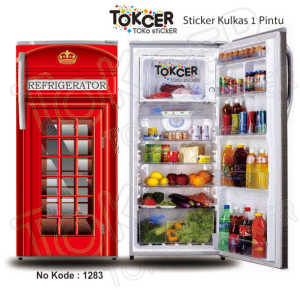 Stiker Kulkas 1 pintu dan 2 Pintu RED Box Telephone