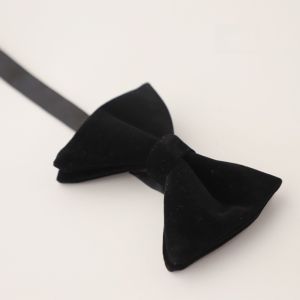 ZYJC Exquisite Black Velvet Bowties Elegant Tuxedo Accessories Oversized Bow Tie Fashion Pre-tied Big Bow Tie Men