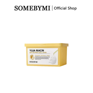 SOME BY MI Yuja Niacin Facial Mask Fade Acne Marks Brighten Dull Skin Even Tone Moisturize Soothe Inflammation Vegan Mild Skin Care